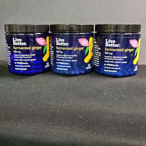 3X (NEW) LIVE BETTER Fermented Ginger 500mg, 180 Cap Exp 12/23 - Picture 2 of 4